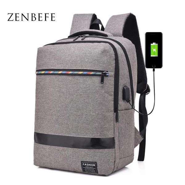 

backpack zenbefe arrival backpacks usb charging school 15.6 inch lapfor men bags travel rucksack