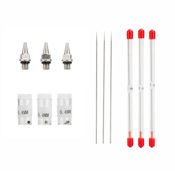 

professional spray guns 3pcs 0.4mm airbrush nozzle and needles replacement parts for gun
