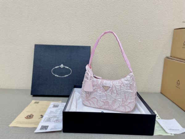 

women shoulder bags 2021 summer and autumn new style ladies baguette high-quality solid leather pleated chain zipper women's bag size:2