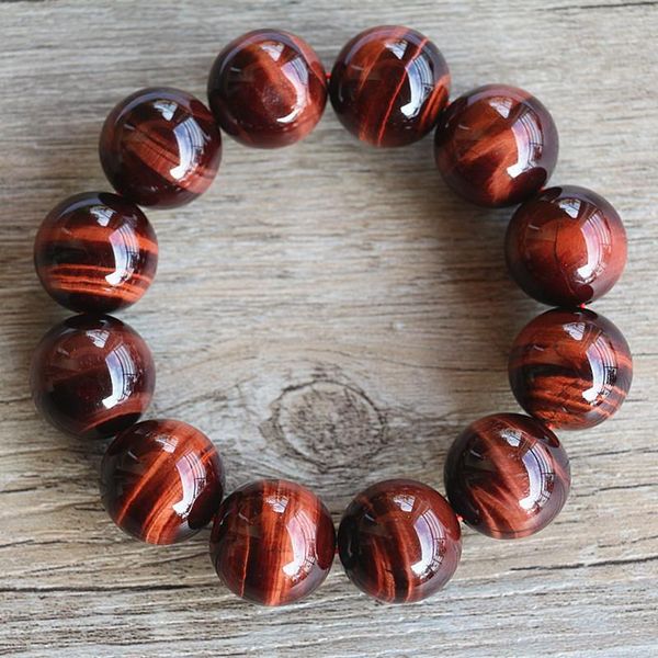 

tennis 8 10 12mm bead natural red tiger eye stone bracelet beads crystal for men women lucky jewelry, Golden;silver
