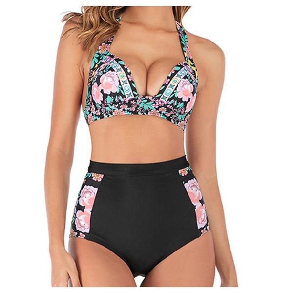 

women's swimwear push up swimsuit women 2021 2 pieces gothic tropical bikini female femme et taille haute, White;black