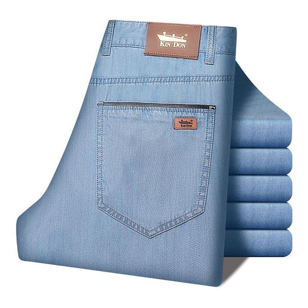 

men's jeans ajoc men's loose straight stretch spring youth all-match stylish spot goods factory direct sales, Blue