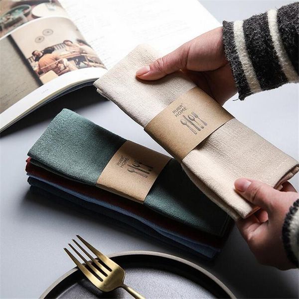 

table napkin linen cloth polyester for wedding party decorative solid cup dishes kitchen plates tablewar