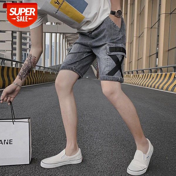 

denim shorts, handsome thin five-point pants, slim casual men's pants #ki3u, Blue