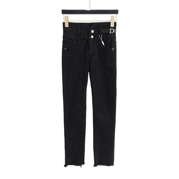 

women's pants & capris 2021 winter fashion ladies pant leisure women solid color pocket slim female trousers, Black;white