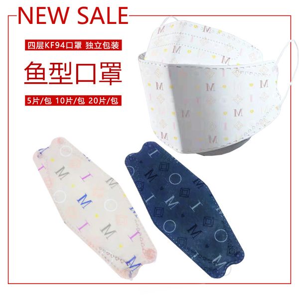 

brand chao printed mask kf94 fish mouth willow leaf four layer korean