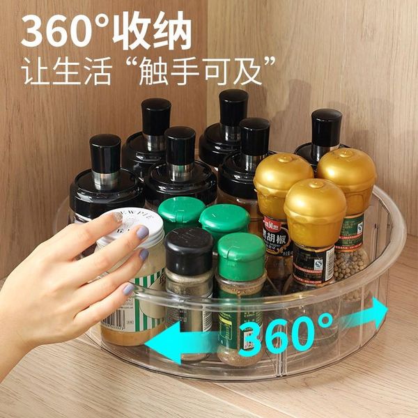 

storage bottles & jars rotatable spice rack kitchen organizer box oil salt seasoning holder shelves tools