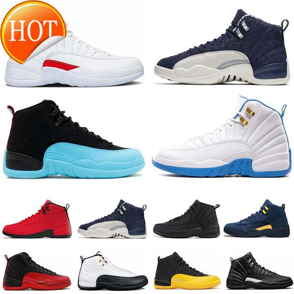 

men jumpman 12 12s basketball shoes legend blue low bright citrus red flint black hyper royal 12 reverse flu game twist mens sneakers eur b