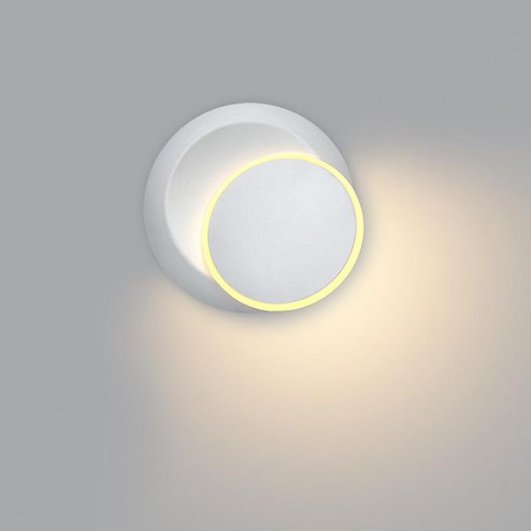 

5w 360 degree rotating led creative wall light for bedroom attic bedside decorative round wall light for modern home interior