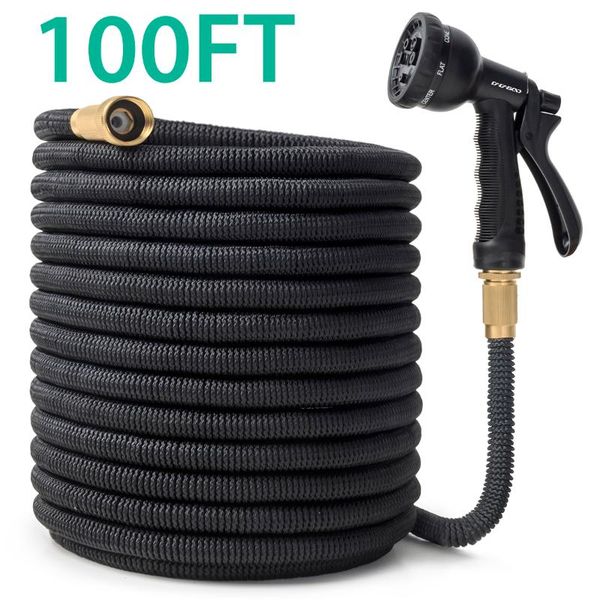 

watering equipments 100ft expandable garden hose with water gun adjustable nozzle flexible pipe high pressure sprinkler foam for car wash
