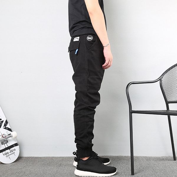 

2021 new japanese style fashion men jeans loose fit casual cargo pants hombre vintage designer harem trousers streetwear hip hop jogger argr, Blue