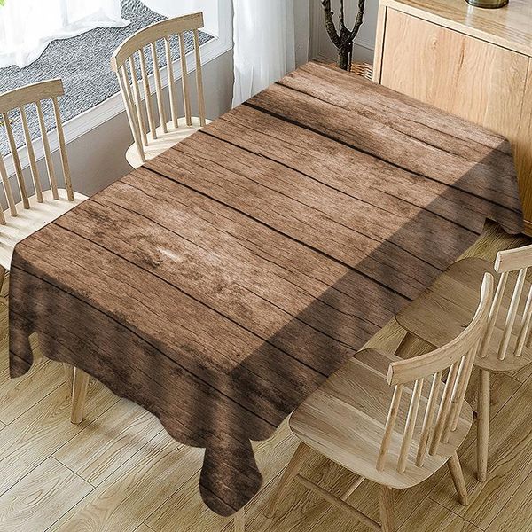 

table cloth wood grain printed tablecloth kitchen dining cover waterproof linen polyester home decor textile
