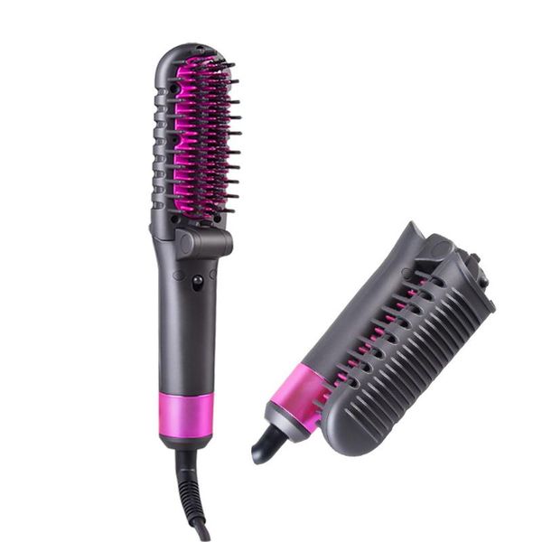 

electric hair brushes multifunctional foldable straightening comb brush portable mini ceramic anion curler straightener