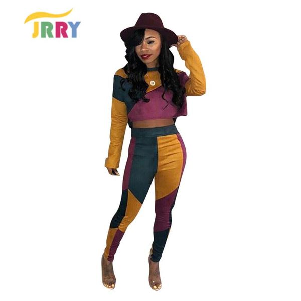 

women's jumpsuits & rompers jrry women jumpsuit long sleeve and pants patchwork o neck, Black;white