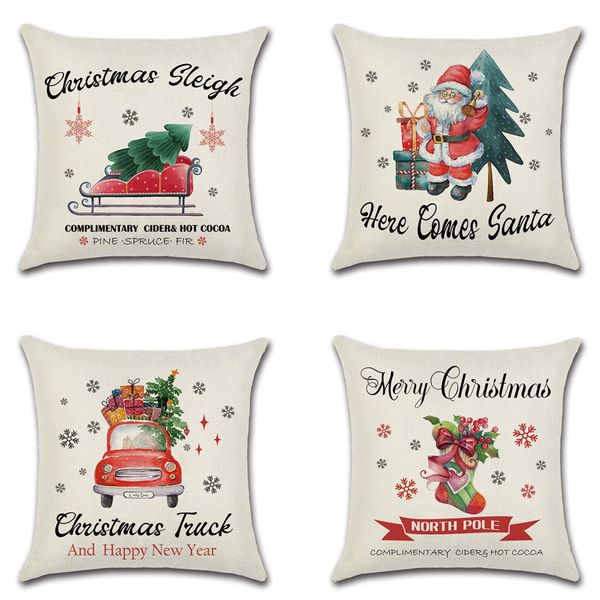 

christmas cushion covers christmas stocking linen sofa pillow covers for home sofa decoration pine needles pillowcase