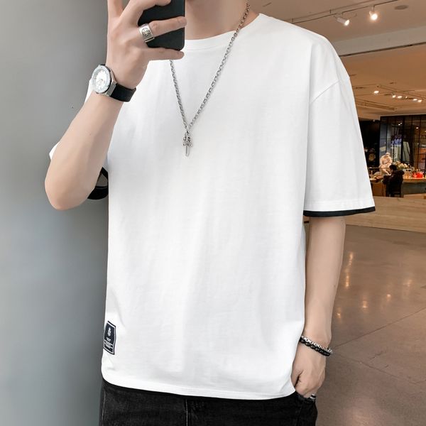 

luxury t-shirts 2021 summer casual sports suit short sleeve t-shirt gray ice silk ultra-thin men's linen cloth, Black