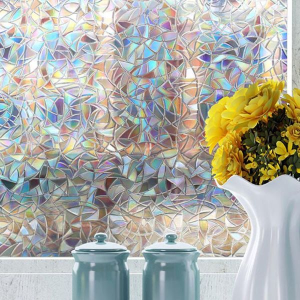 

window stickers 3d rainbow effect films privacy decorative film anti-uv non-adhesive static cling glass sticker home office decor