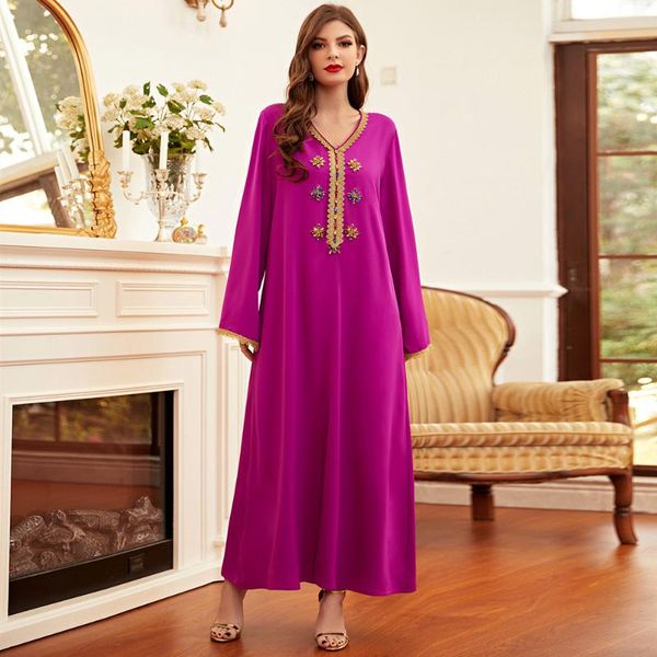 

ethnic clothing elegant diamond muslim dress women ramadan eid mubarak abaya dubai turkey arabic islam vestidos robes longue kaftans, Red