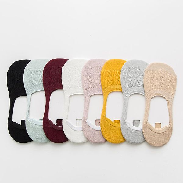 

women silicone non-slip invisible socks summer solid color ankle boat socks women's slippers cotton slipper no show sock, Black;white