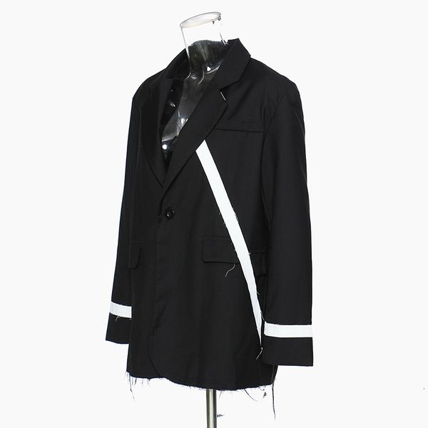 

women's suits & blazers [eam] female black contrast oversized blazer color lapel long sleeve fashion adjustment spring jacket 1de1164 w, White;black