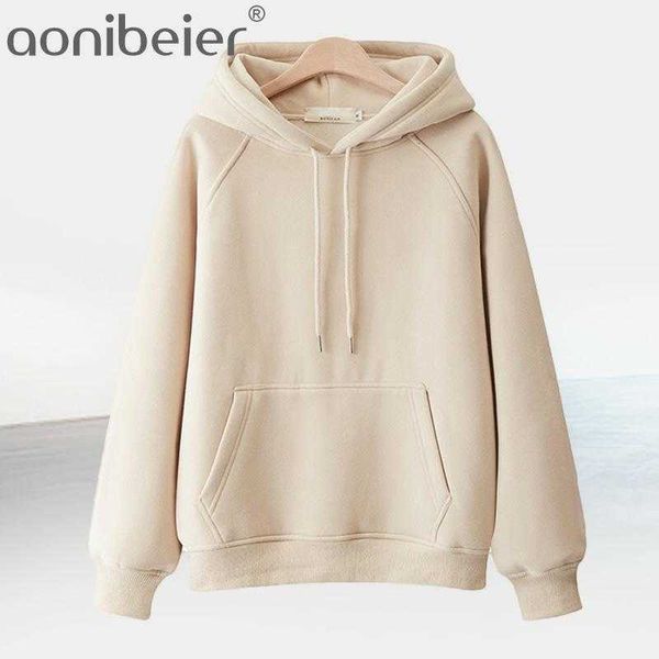 Polar Hoodies Sonbahar Kış Uzun Moda Kadın Kapşonlu Kazak Cep Ön Raglan Kollu Rahat Kazaklar 210604