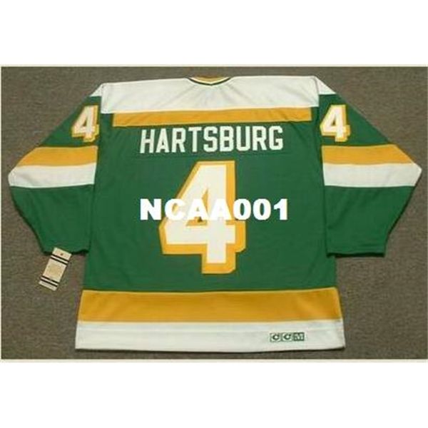 

001 #4 craig hartsburg minnesota north stars 1981 ccm vintage retro hockey jersey or custom any name or number retro jersey, Black