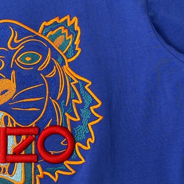 

2010 new colorful orchid embroidered tiger head couple t-shirt1, White;black