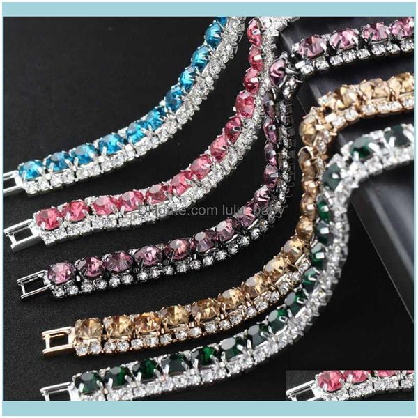 

link bracelets jewelrylink chain beautiful crystal fashion women zircon bangles link alloy jewelry bracelet gift jewelry1 drop delivery 20, Black