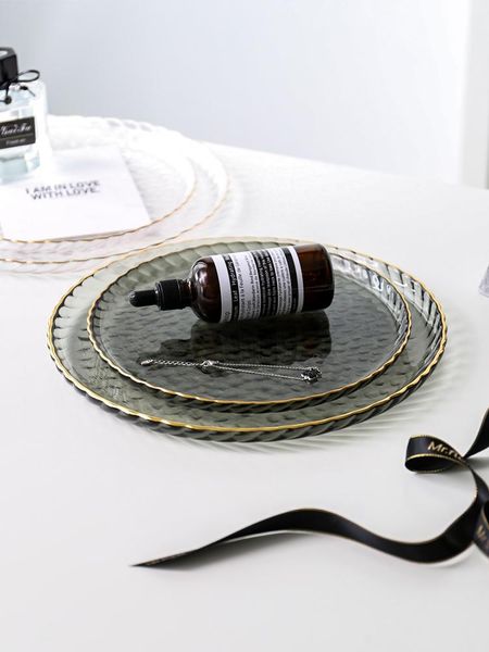 

dishes & plates nordic western simply dinner plate fruit cake dessert steak glass round fashion assiette household tableware di50cp