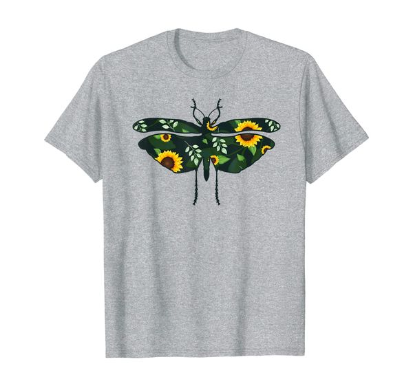 

locust sunflower girl floral insect hawaiian women gift t-shirt, White;black