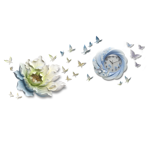 

wall stickers 3d stereo hanging resin flower+butterfly home decoration crafts restaurant el ornament livingroom sofa mural decor