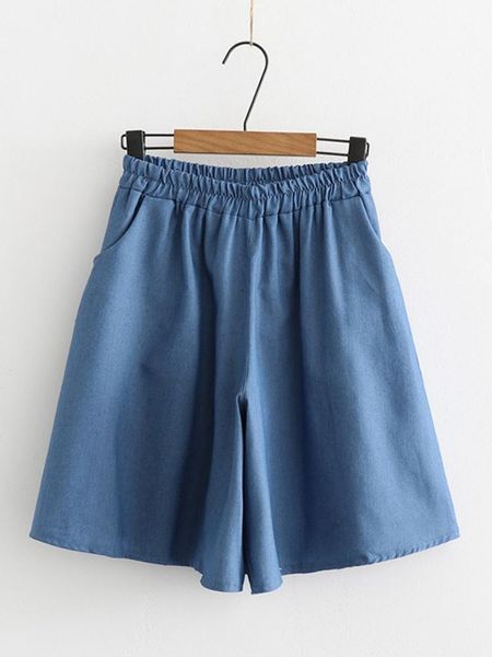 

women's shorts high waist loose blue denim skirts summer women wide leg plus size 6xl female large short jeans mujer, White;black