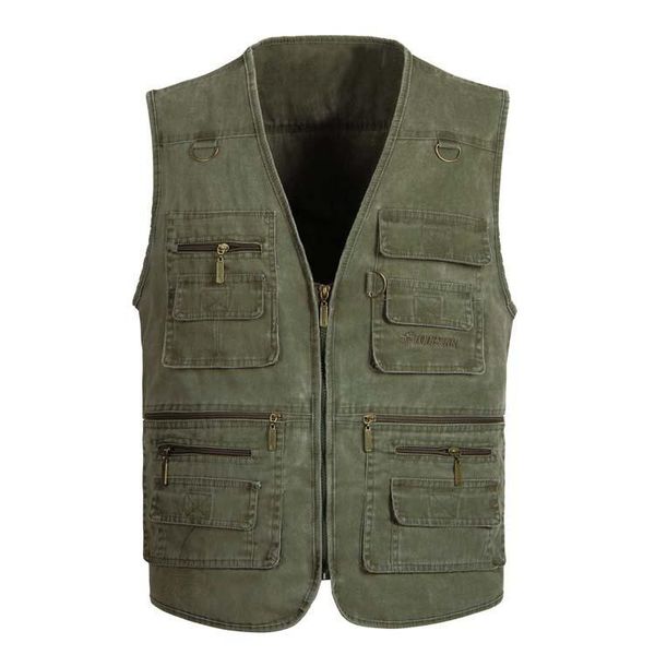 

men's vests man multi-pocket plus size fathers pography waistcoat winter camera sleeveless working uniform vt-041, Black;white