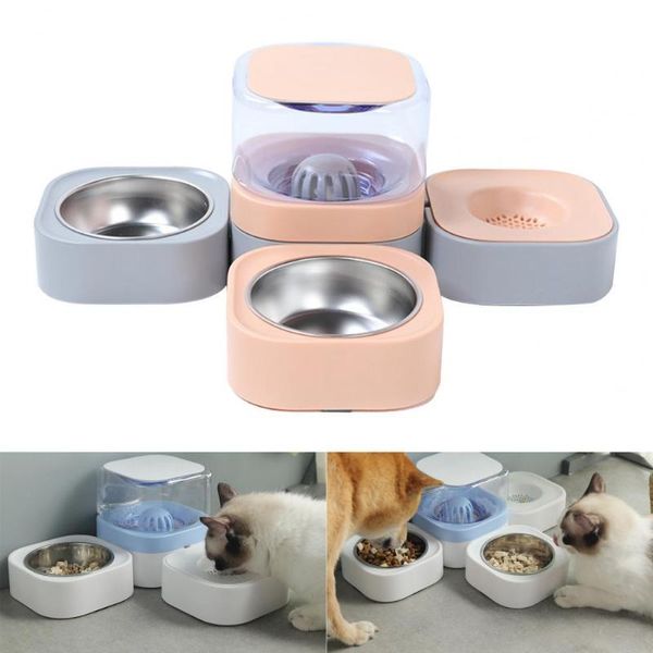 

cat bowls & feeders 1set 1.8l pet water feeder three-bowl design filter function healthy cats automatic dispenser supplies