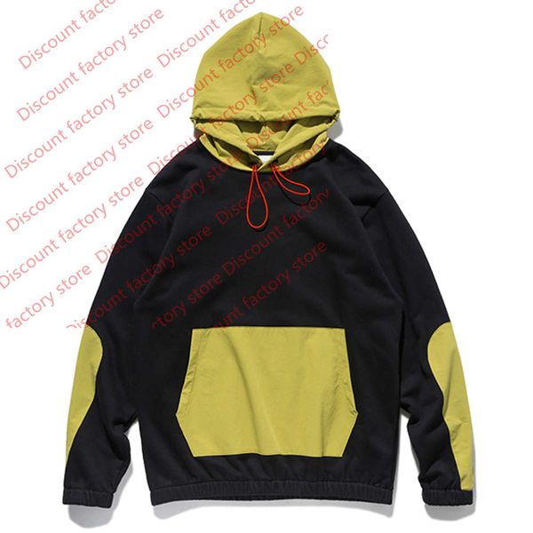 

hip hop streetwear hoodie men patchwork color hoodie sweatshirt autumn winter pullover mens cotton loose, Black