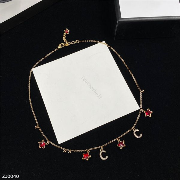 

red rhinestone pendant letter pattern necklace luxury anniversary party necklace jewelry womens gold plated pendants, Silver