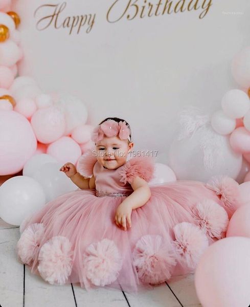 

girl's dresses lovely pink girls pageant gowns with sequins tulle flower girl baby birthday party1, Red;yellow