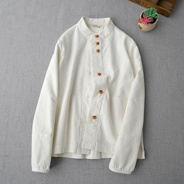 

women's jackets spring autumn arrivals women all-match loose plus size japanese style brief comfortable cotton corduroy coats, Black;brown