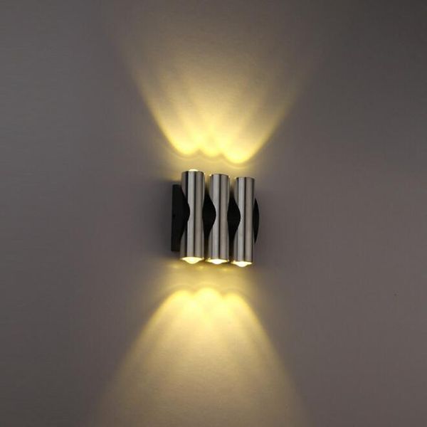

wall lamp ac185-265v 2w4w6w led lamps indoor aluminum light fixture up and down lights for bedroom living room decoration