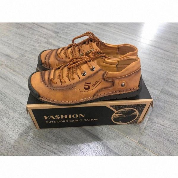 

winter autumn leather men casual shoes british style comfortable men fashion boots big size brown black man soft flat footwear t0ul#