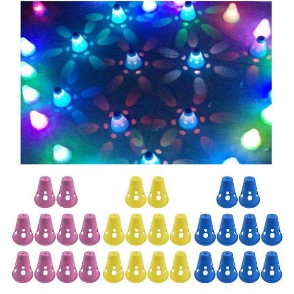 

10pcs led skating cones roller skate agility training marker pile cups decor