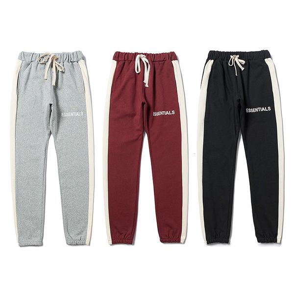 

2021 new nvoa essentials sweatpants kanye west joggers calas comprimento total broadcloth cordo 5ox9, Black