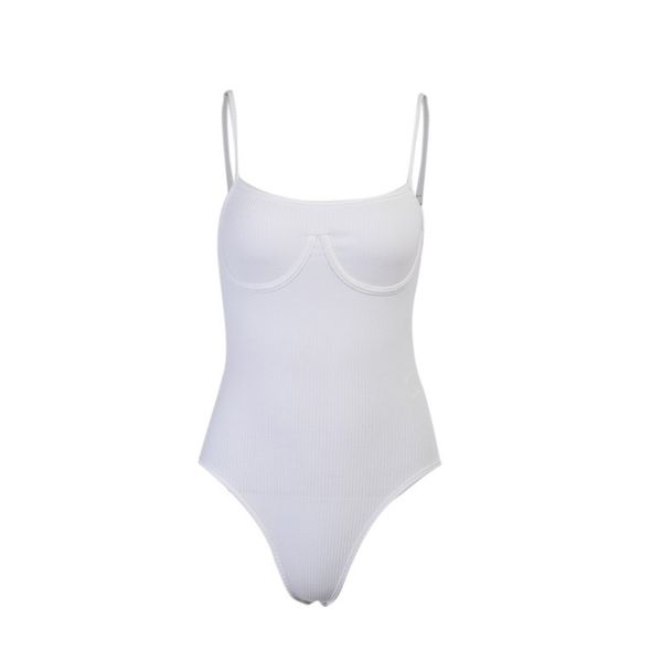 

sleeveless bodycon bodysuit women adjustable spaghetti strap jumpsuit romper women jumpsuit solid white bodysuits, Gray
