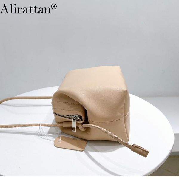 

evening bags alirattan trendy genuine leather clip crossbody bag for women 2021 fashion design lady shoulder purse