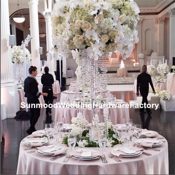 

party decoration wholesale event silver or gold acrylic crystaltrumpet vase