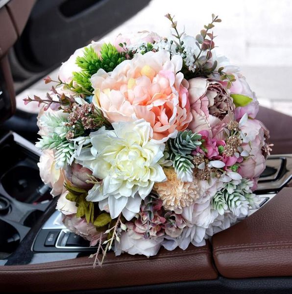 

decorative flowers & wreaths blush wedding bouquet peony mauve dusty rose silk bridal s34