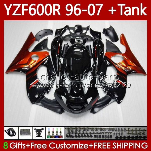 Bodys Kit para Yamaha Thundercat YZF600R YZF-600R YZF600 R CC 600R 96 97 98 99 00 01 Bodywork 86No.9 Laranja Chamas YZF600-R 02 03 04 05 06 07 600cc 1996-2007 Fairing OEM