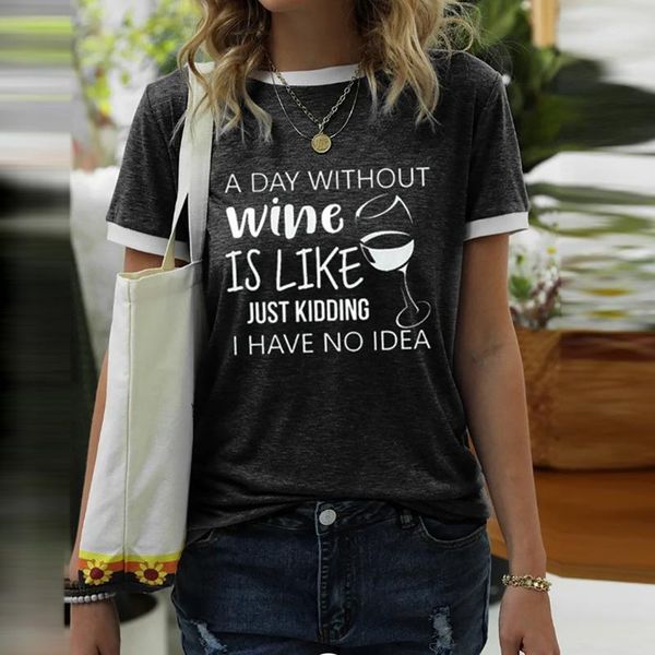 

women's t-shirt printe wine is like t-shirts zaraing oversized short-sleeved y2k pattern loose mid-length o-neck harajuku, White