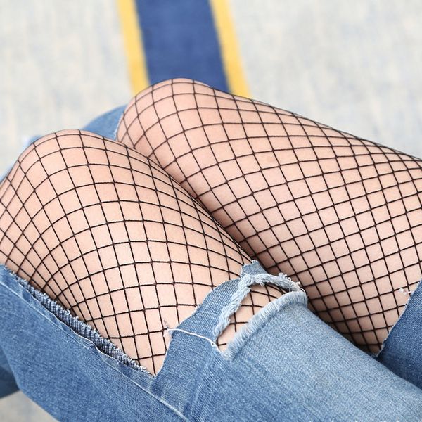 

fun stockings pantyhose thin fishing net sock bottom sock c0224, Black;white