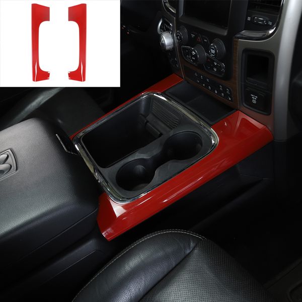 

red car central armrest box side panel cover trim for dodge ram 2010-2017 auto interior accessories